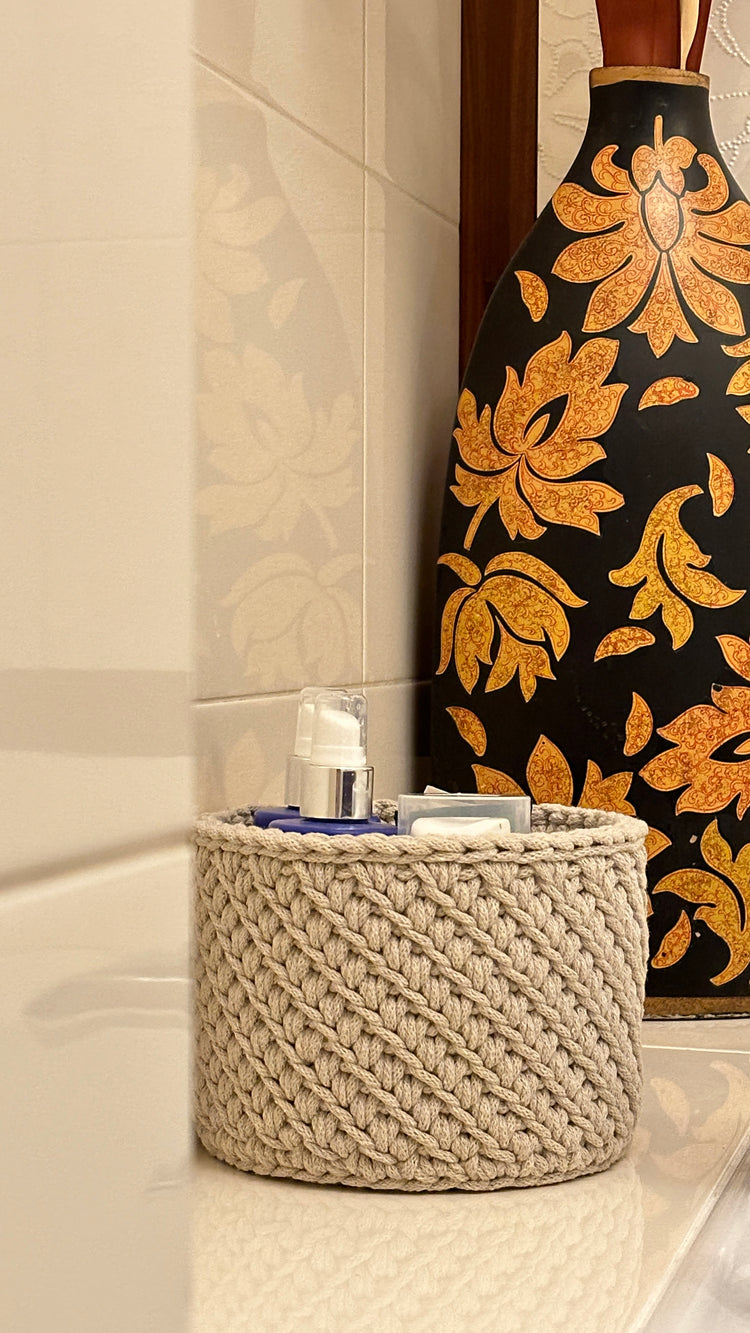 Basket with a Wooden Base